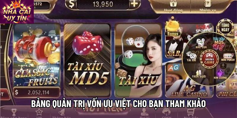 Bảng quản trị vốn ưu việt cho bạn tham khảo